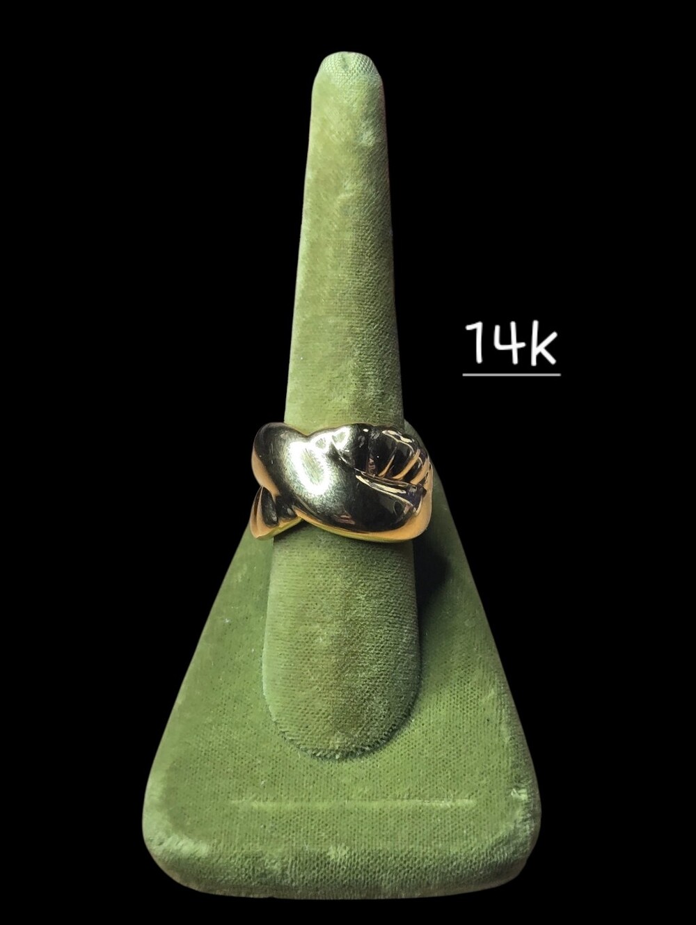 Vintage 14K Milor Italian Gold Sculptural Dome Statement Ring (Size 8)